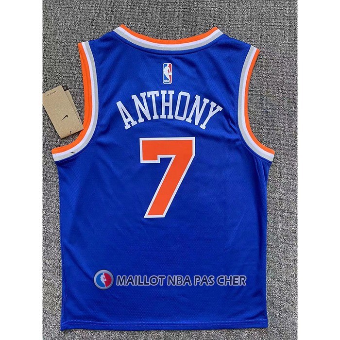 Maillot Enfant New York Knicks Carmelo Anthony NO 7 Icon Bleu